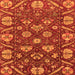 Square Machine Washable Abstract Orange Modern Area Rugs, wshabs3799org