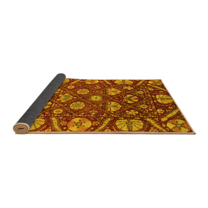 Sideview of Abstract Yellow Modern Rug, abs3799yw