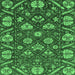 Square Abstract Emerald Green Modern Rug, abs3799emgrn