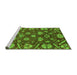 Sideview of Machine Washable Abstract Green Modern Area Rugs, wshabs3799grn