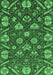 Machine Washable Abstract Emerald Green Modern Area Rugs, wshabs3799emgrn