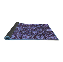 Sideview of Abstract Blue Modern Rug, abs3799blu