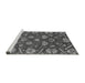 Sideview of Machine Washable Abstract Gray Modern Rug, wshabs3799gry