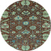 Round Machine Washable Abstract Light Blue Modern Rug, wshabs3799lblu