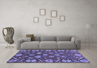 Machine Washable Abstract Blue Modern Rug, wshabs3799blu