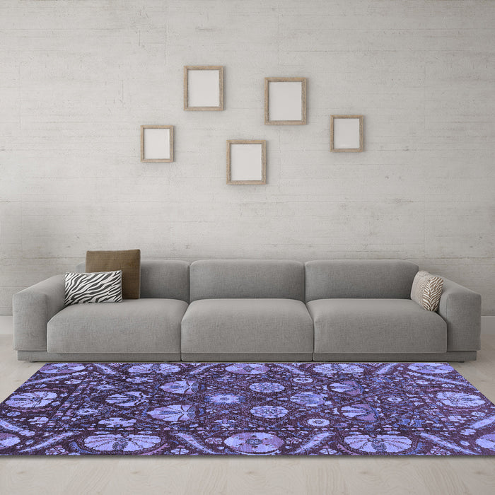 Machine Washable Abstract Blue Modern Rug in a Living Room, wshabs3799blu