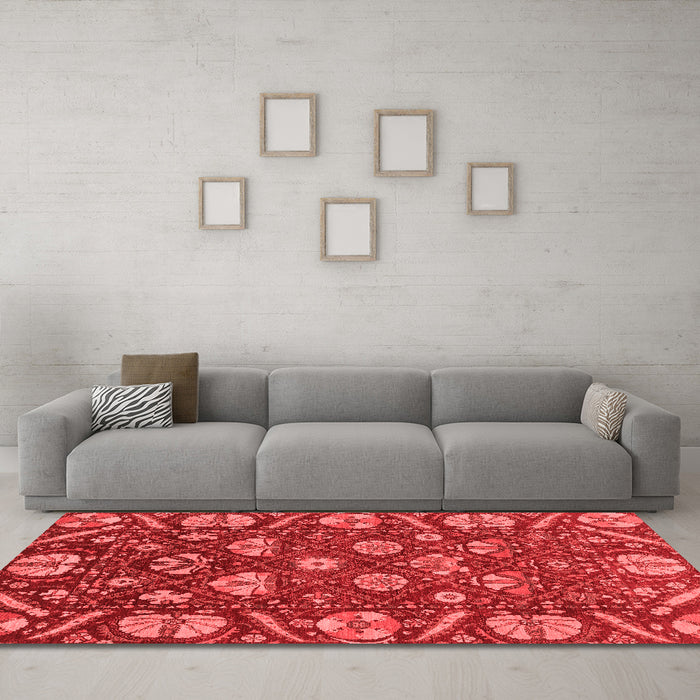 Modern Red Washable Rugs