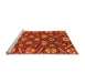 Sideview of Machine Washable Abstract Orange Modern Area Rugs, wshabs3799org