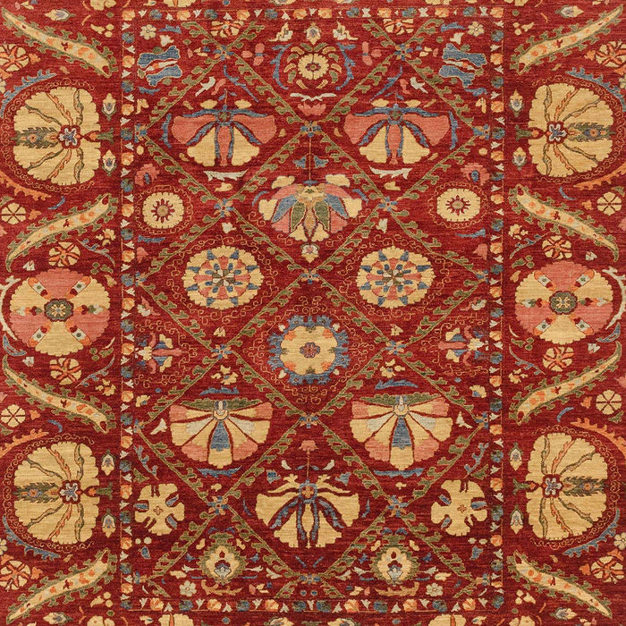 Machine Washable Abstract Red Rug, wshabs3799