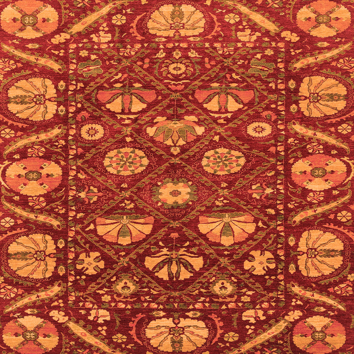 Square Abstract Orange Modern Rug, abs3799org