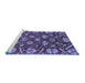 Sideview of Machine Washable Abstract Blue Modern Rug, wshabs3799blu