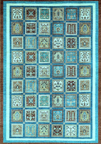 Abstract Light Blue Modern Rug, abs379lblu