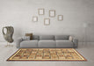 Machine Washable Abstract Brown Modern Rug in a Living Room,, wshabs379brn