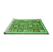 Sideview of Machine Washable Abstract Green Modern Area Rugs, wshabs379grn