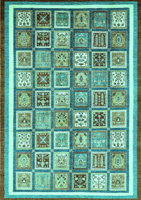 Abstract Turquoise Modern Rug, abs379turq