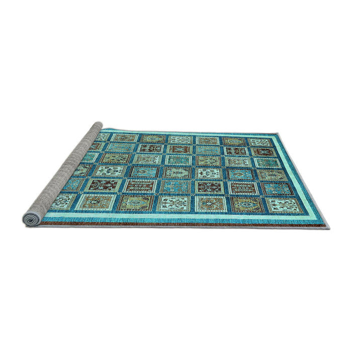 Sideview of Machine Washable Abstract Light Blue Modern Rug, wshabs379lblu