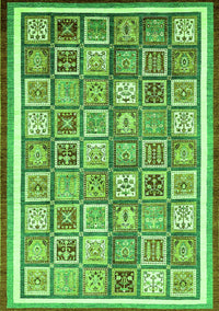 Abstract Green Modern Rug, abs379grn