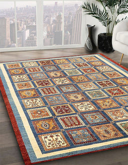 Abstract Chestnut Brown Modern Rug in Family Room, abs379