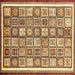 Square Abstract Brown Modern Rug, abs379brn