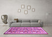 Machine Washable Abstract Pink Modern Rug in a Living Room, wshabs379pnk