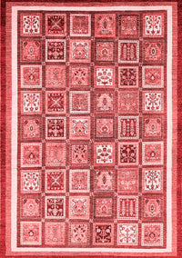 Abstract Red Modern Rug, abs379red