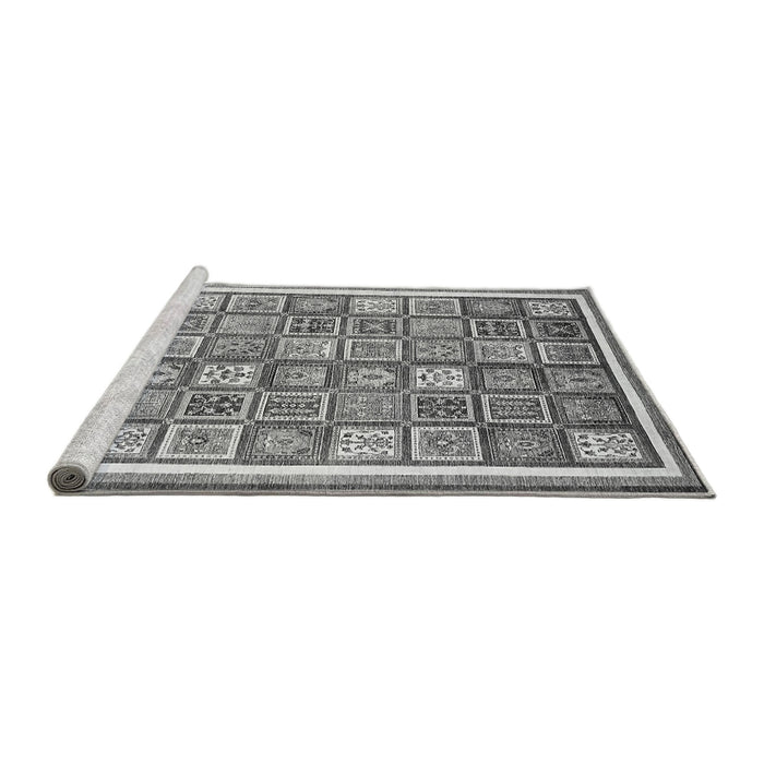 Sideview of Machine Washable Abstract Gray Modern Rug, wshabs379gry