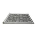 Sideview of Machine Washable Abstract Gray Modern Rug, wshabs379gry