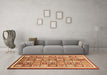 Machine Washable Abstract Orange Modern Area Rugs in a Living Room, wshabs379org