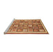 Sideview of Machine Washable Abstract Orange Modern Area Rugs, wshabs379org