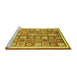 Sideview of Machine Washable Abstract Yellow Modern Rug, wshabs379yw