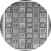 Round Abstract Gray Modern Rug, abs379gry