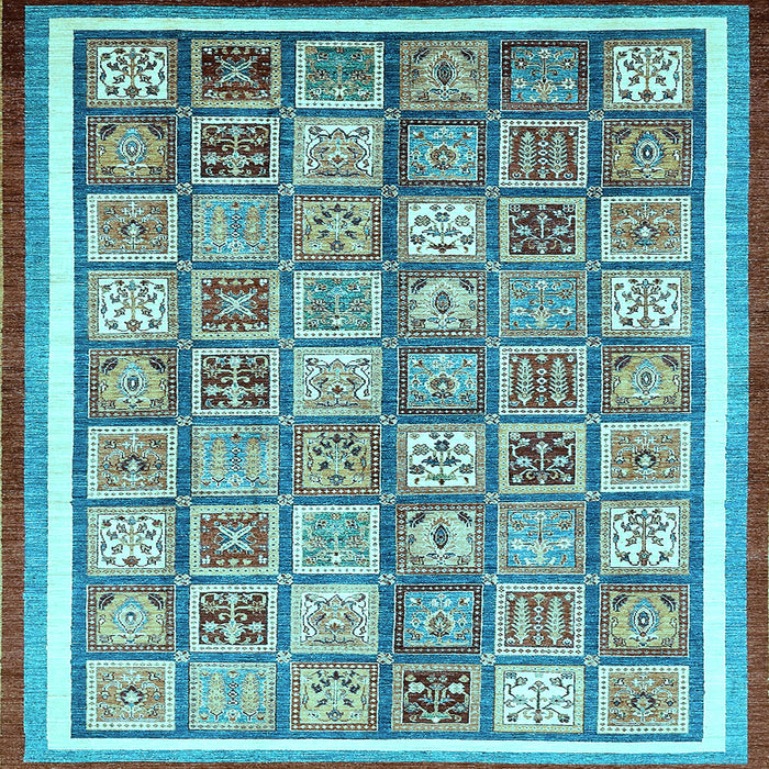 Square Machine Washable Abstract Light Blue Modern Rug, wshabs379lblu