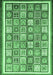 Machine Washable Abstract Emerald Green Modern Area Rugs, wshabs379emgrn