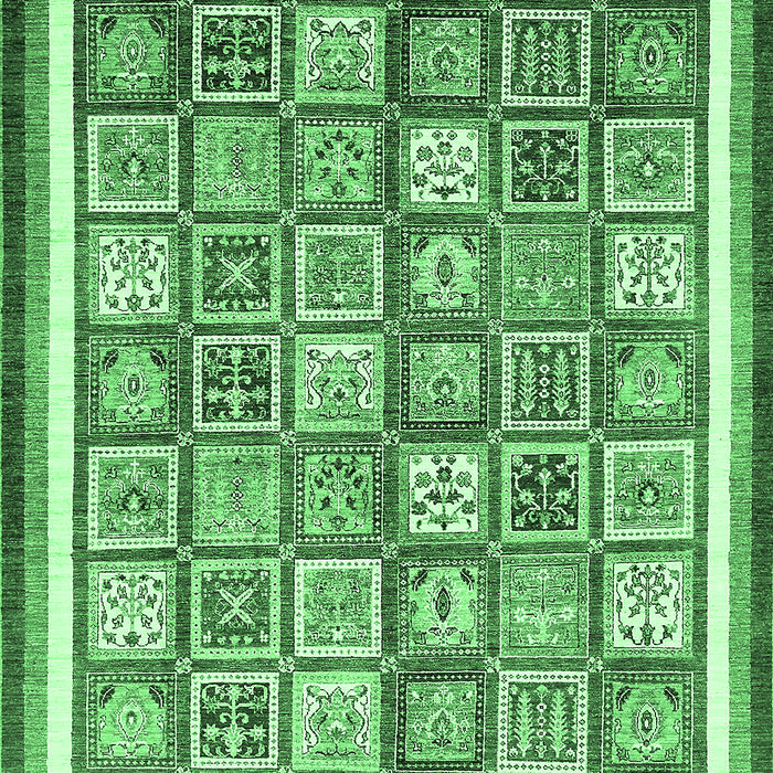 Machine Washable Abstract Emerald Green Modern Area Rugs, wshabs379emgrn