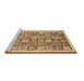 Sideview of Machine Washable Abstract Brown Modern Rug, wshabs379brn