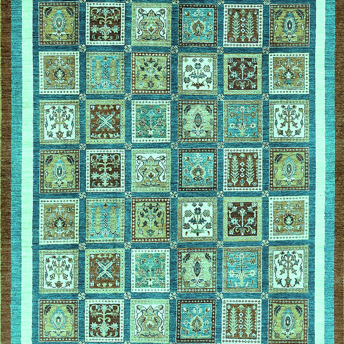 Machine Washable Abstract Turquoise Modern Area Rugs, wshabs379turq