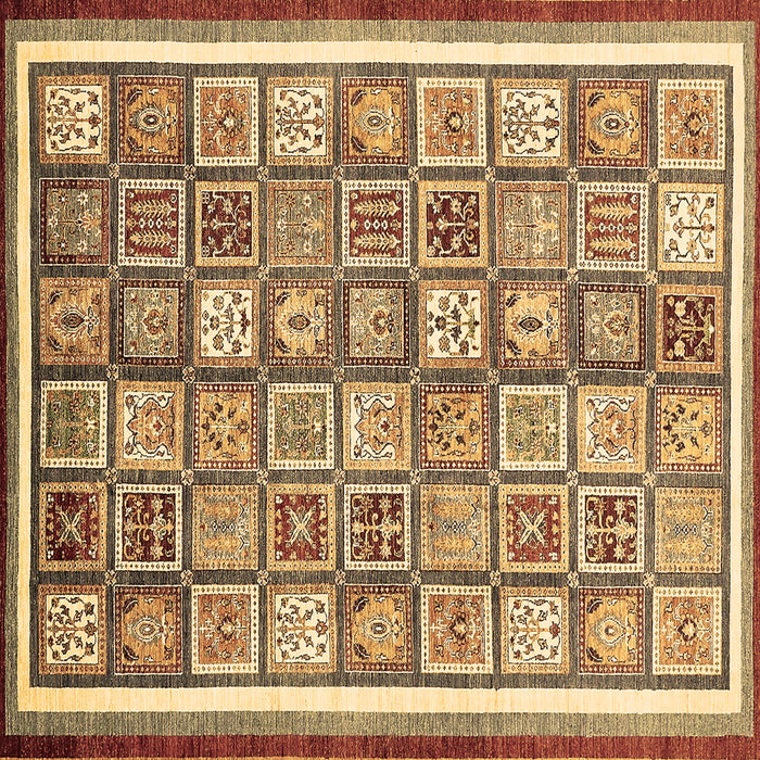 Square Machine Washable Abstract Brown Modern Rug, wshabs379brn