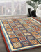 Machine Washable Abstract Chestnut Brown Rug in a Family Room, wshabs379