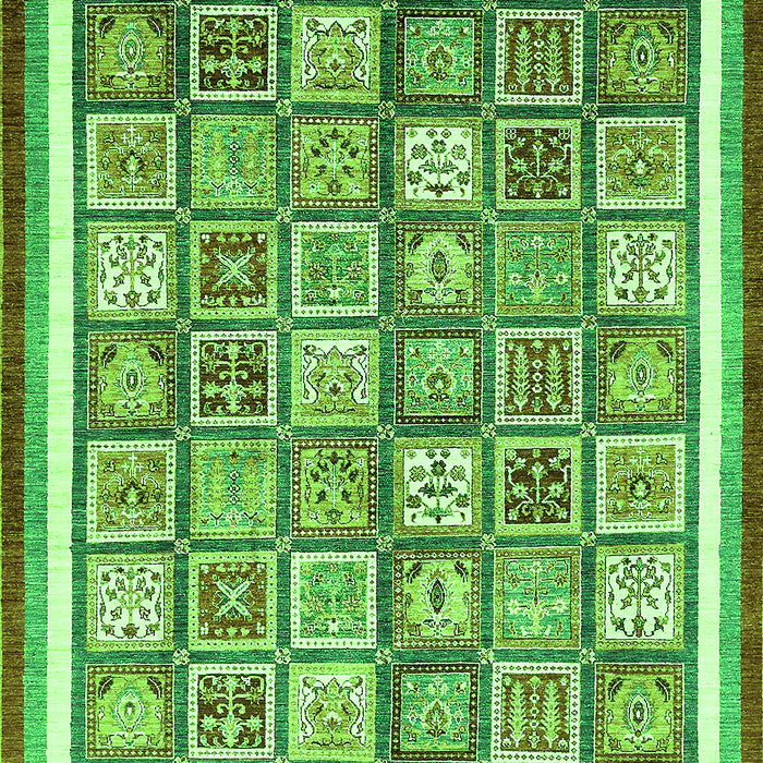 Machine Washable Abstract Green Modern Area Rugs, wshabs379grn