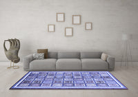 Machine Washable Abstract Blue Modern Rug, wshabs379blu