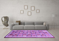 Machine Washable Abstract Purple Modern Rug, wshabs379pur