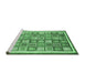 Sideview of Machine Washable Abstract Emerald Green Modern Area Rugs, wshabs379emgrn