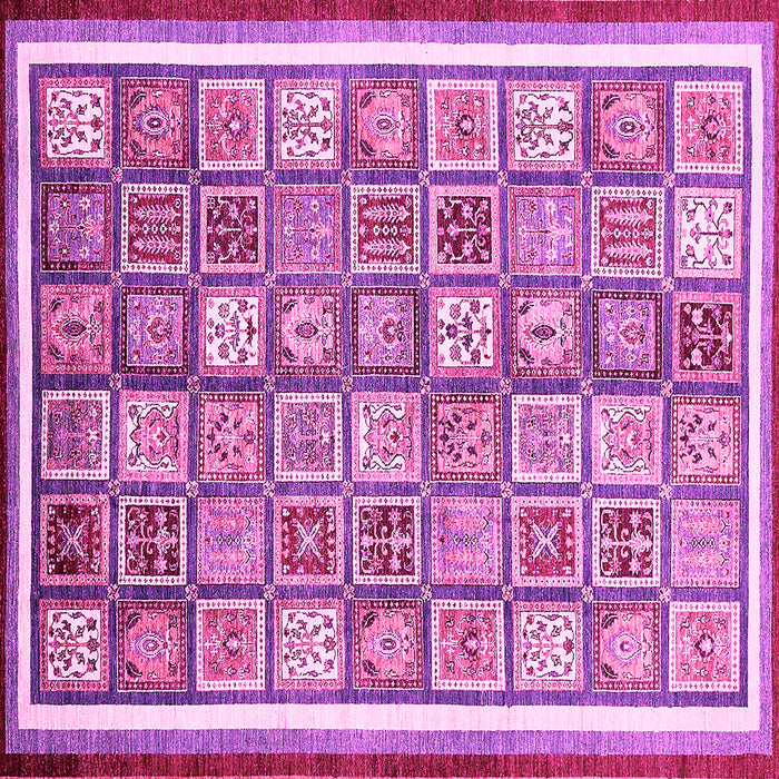 Square Machine Washable Abstract Pink Modern Rug, wshabs379pnk