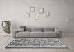 Machine Washable Abstract Gray Modern Rug in a Living Room,, wshabs379gry