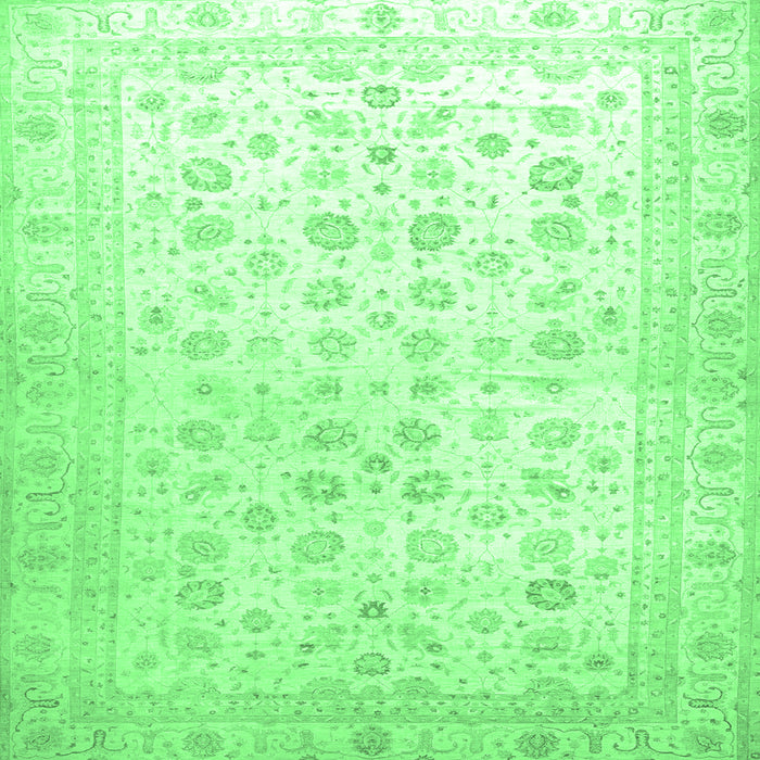 Square Oriental Emerald Green Traditional Rug, abs37emgrn