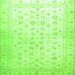 Square Oriental Green Traditional Rug, abs37grn