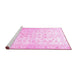 Sideview of Machine Washable Oriental Pink Traditional Rug, wshabs37pnk