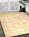 Abstract Sun Yellow Oriental Rug in Family Room, abs37