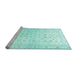 Sideview of Machine Washable Oriental Light Blue Traditional Rug, wshabs37lblu