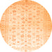 Round Oriental Orange Traditional Rug, abs37org